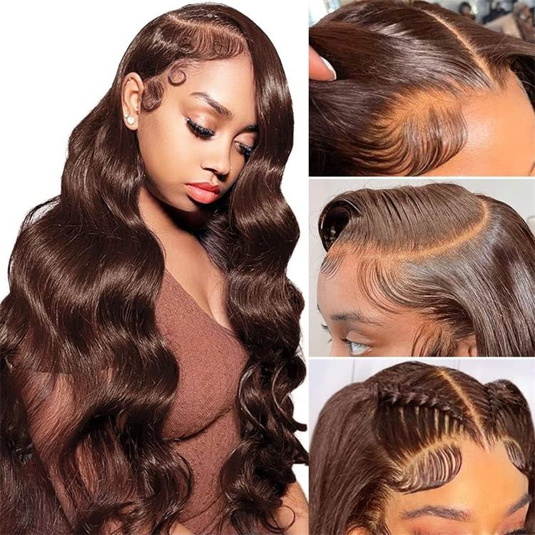 Ready to Go Wigs Brown Ombre Straight and Body Wave Lace Front Wig West Kiss Hair