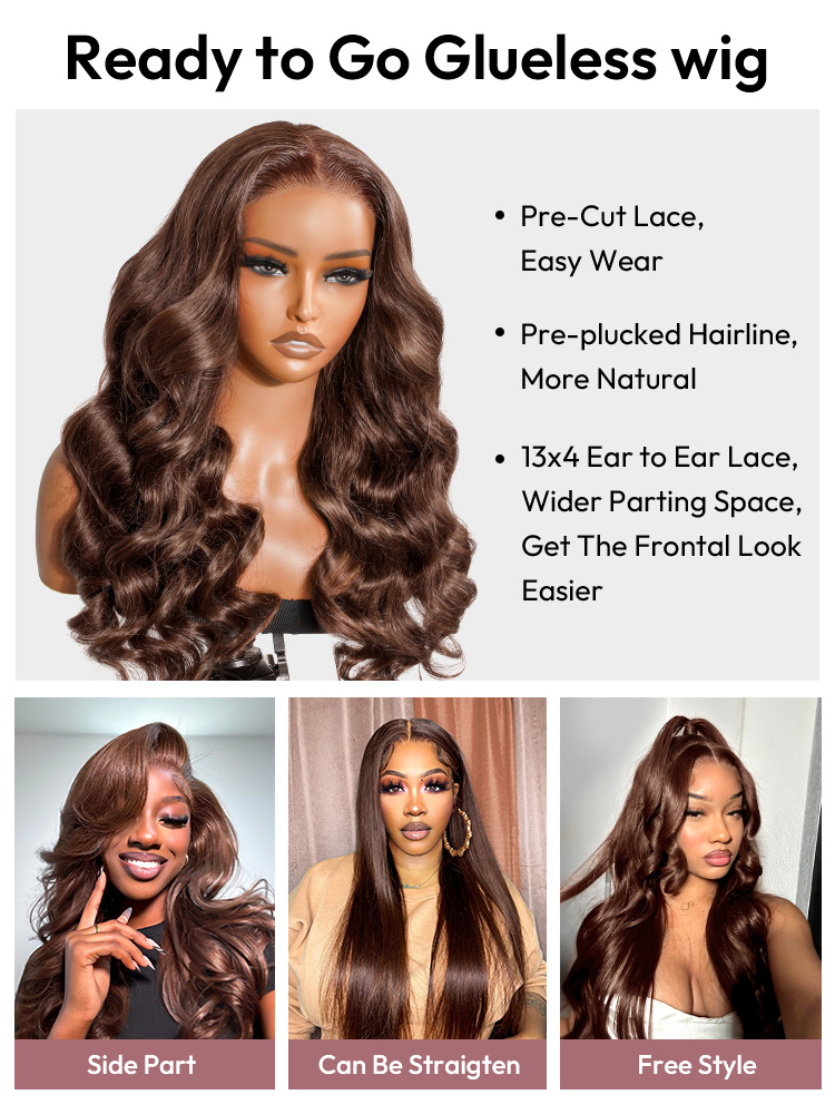 Why Glueless Color Wigs Are Perfect for Beginners 5 Ready to Go Wigs - Brown Ombre Straight and Body Wave Lace Front Wig -West  Kiss Hair